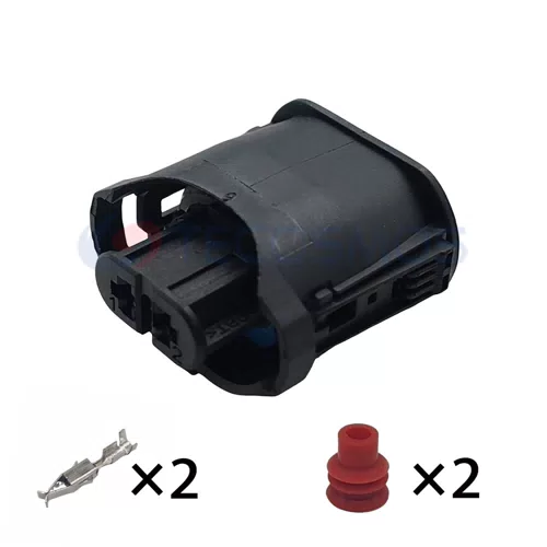 Waterproof IP66 Rated Copper Contact ABS/Nylon Housing Wire Harness Front Bumper Fog Lamp Plug for Car 2-Pin Female... - image 3
